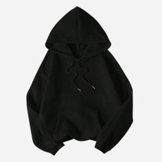 Акція на Худі жіноче SHEIN GD-00168338 S Чорне від Rozetka