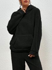 Акція на Худі жіноче SHEIN GD-00168341 S Чорне від Rozetka