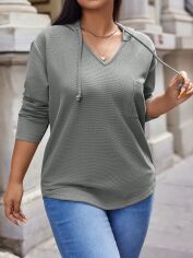 Акція на Лонгслів довгий жіночий SHEIN GD-00168681 4XL Сірий від Rozetka