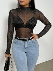 Акція на Блузка жіноча SHEIN GD-00170747 XL Чорна від Rozetka