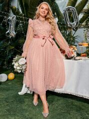 Акція на Плаття жіноче SHEIN GD-00168601 4XL Світло-рожеве від Rozetka
