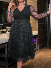 Акція на Плаття жіноче SHEIN GD-00168602 4XL Чорне від Rozetka