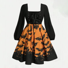 Акція на Плаття осіннє жіноче SHEIN GD-00132257 3XL Помаранчеве від Rozetka