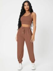 Акція на Спортивний костюм жіночий SHEIN GD-00170471 S Коричневий від Rozetka