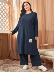 Акція на Костюм жіночий SHEIN GD-00169732 XL Темно-синій від Rozetka