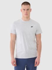 Акція на Футболка бавовняна довга чоловіча 4F 4FWMM00TTSHM2256-27M XL Сіра від Rozetka