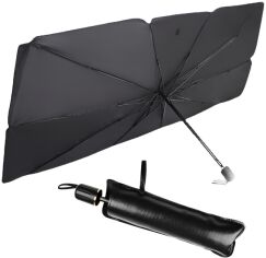 Акція на Сонцезахисна шторка-парасолька на лобове скло авто JoyPro 125 x 79 см Чорний (1062-53r) від Rozetka