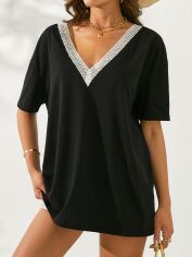Акція на Футболка жіноча SHEIN GD-00150489 S Чорна від Rozetka