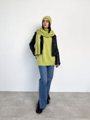 Акція на Шарф вязаный теплый Wool Art Knit яблочный від Podushka