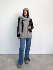 Акція на Шарф вязаный теплый Wool Art Knit серый від Podushka