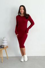 Акція на Вязаное платье Verity Art Knit бордовое L від Podushka