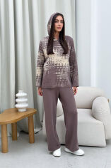 Акція на Худи женское вязаное Vibe Cotton Art Knit шоколад S від Podushka