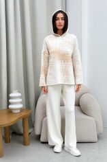 Акція на Худи женское вязаное Vibe Cotton Art Knit молочный XL від Podushka