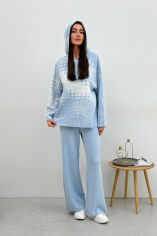 Акція на Худи женское вязаное Vibe Cotton Art Knit голубой M від Podushka