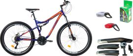 Акція на Набір Велосипед Crossride AMT ST Everest 27.5" 18" Синій + Камера Ponely 27.5х2.2/2.5 AV 48 мм + Щитки велосипедні Huasion 26" H-N27F + H-N27B + Комплект ліхтарів Jing Yi JY-267-C Силіконовий (0287-180-3+06720_pnl+04506+00731) від Rozetka