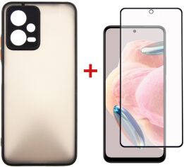 Акція на Комплект панель + скло DENGOS для Xiaomi Redmi Note 12 5G Black (DG-KM-28) від Rozetka