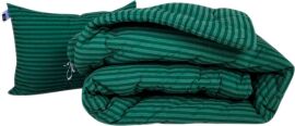 Акція на Набір MirSon №1047 Сolor Fun Line Ковдра літня Євро 200х220 см 17-0612 Stripe Emerald Silk + Подушка 50x70 см від Rozetka