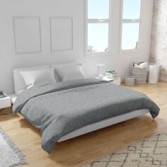 Акція на Підковдра Home Line євро 205x220 см Сіра Бязь (187473 HL) від Rozetka