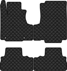 Акція на Килимки з екошкіри EVAtech ECO в салон авто для CR-V (with armrest) Honda 2007-2012 3 покоління SUV EU Екошкіра чорна з чорною ниткою чорний кант від Rozetka