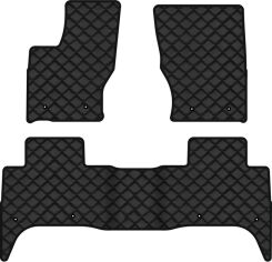 Акція на Килимки з екошкіри EVAtech ECO в салон авто для Range Rover Sport (L494) Land Rover 2013-2022 2 покоління SUV EU Екошкіра чорна з чорною ниткою чорний кант від Rozetka