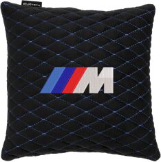 Акція на Подушка EVAtech 30 х 30 см BMW M Чорна з синьою ниткою від Rozetka