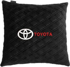 Акція на Подушка EVAtech 40 х 40 см Toyota Чорна з чорною ниткою від Rozetka