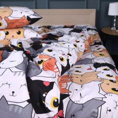 Акція на Простирадло MirSon Ranforce Elite 17-0769 Funny Cat 220x240 см від Rozetka
