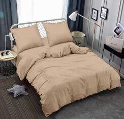 Акція на Комплект постільної білизни Zastelli Taffy Beige жатка євро 200 х 220 Бежевий від Rozetka
