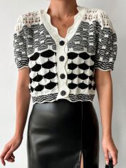 Акція на Топ жіночий SHEIN GD-00169367 XL Чорно-білий від Rozetka