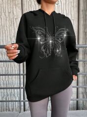 Акція на Худі жіноче SHEIN GD-00143073 L Чорне від Rozetka