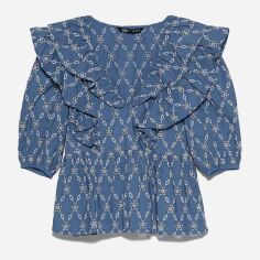Акція на Блузка жіноча Zara XAZ263872QSMQ XL Синя від Rozetka