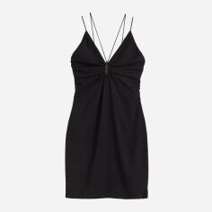 Акція на Плаття коротке літнє жіноче H&M XAZ404805DPJT XL Чорне від Rozetka