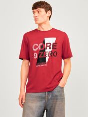 Акція на Футболка бавовняна довга чоловіча Jack & Jones 122073445c18 L Червона від Rozetka
