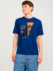 Акція на Футболка бавовняна довга чоловіча Jack & Jones 122073444c18 S Синя від Rozetka
