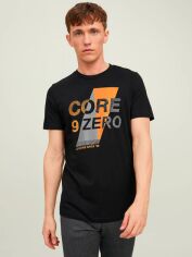 Акція на Футболка бавовняна довга чоловіча Jack & Jones 12207344c18 S Чорна від Rozetka