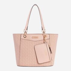 Акція на Сумка шопер жіноча Guess 535949084 Рожева від Rozetka