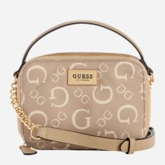 Акція на Сумка крос-боді через плече жіноча маленька Guess 203951811 Бежева від Rozetka