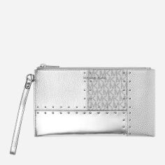 Акція на Сумка клатч жіноча зі штучної шкіри Michael Kors 244627172 Срібляста від Rozetka