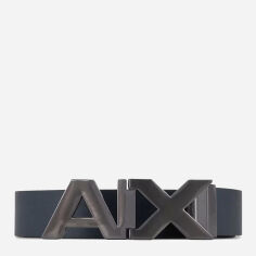 Акція на Ремінь двосторонній чоловічий з натуральної шкіри Armani Exchange 456565056 34 Темно-синій/Коричневий від Rozetka
