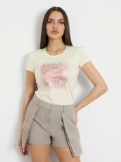 Акція на Футболка бавовняна жіноча Guess 247985687 L Молочна від Rozetka