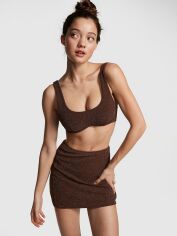Акція на Спідниця міні літня жіноча Victoria's Secret 401119365 XL Коричнева від Rozetka