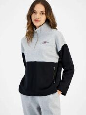 Акція на Толстовка на блискавці жіноча Tommy Hilfiger 632184492 M Чорна/Сіра від Rozetka