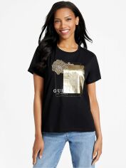 Акція на Футболка бавовняна жіноча Guess 629422101 XS Чорна від Rozetka