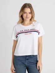 Акція на Футболка бавовняна жіноча U.S. Polo Assn 521227 M Біла від Rozetka