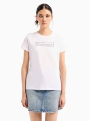Акція на Футболка бавовняна жіноча Armani Exchange 716805822 XL Біла від Rozetka