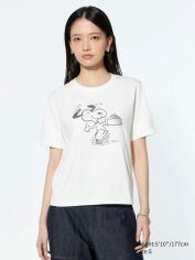 Акція на Футболка бавовняна жіноча Uniqlo Peanuts UT Graphic 465139555 XL Біла від Rozetka