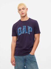 Акція на Футболка бавовняна довга чоловіча GAP 194081178 L Фіолетова від Rozetka