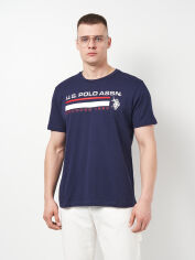 Акція на Футболка бавовняна довга чоловіча U.S. Polo Assn 812176875 L Синя від Rozetka