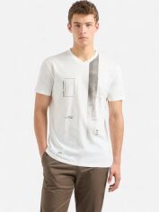 Акція на Футболка бавовняна довга чоловіча Armani Exchange 715009154 M Біла з принтом від Rozetka