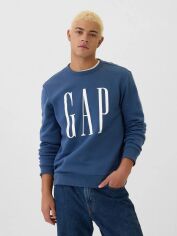 Акція на Світшот чоловічий GAP 767599466 M Синій з принтом від Rozetka